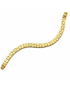 Real Gold Solid Golden Hex Weave Bracelet (19 C.M) - Model 0497 BR1732