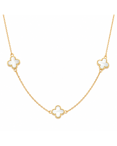 Real Gold GZVC 3 Pearl Shell Choker Necklace 0597 (40 C.M) N1365