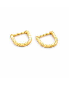 Real Gold Lined U Shape Earrings Set - Model 3091 E1969