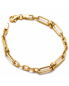 Real Gold Paper Clip with Link Locks Cable Bracelet (19 C.M) 4183 BR1902