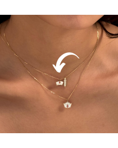 Real Gold 3 Color Nurse Adjustable Size Necklace 7893 N1406
