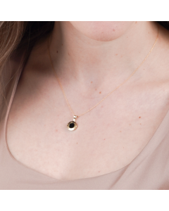 Real Gold GZBV Round Black Luxury Necklace 0060/1KU CWP 1824