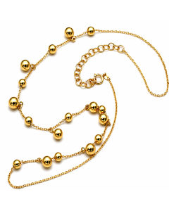 Real Gold 17 Dangler Balls Adjustable Size Necklace (40+5 = 45 C.M) 2302 N1543