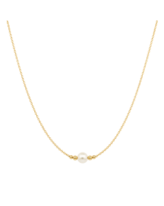 Real Gold Single Pearl Adjustable Size Necklace (45 cm) 2499 N1514