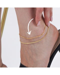 Real Gold Wide Wheat Anklet HSPRTDK 4170 (23 C.M) A1321