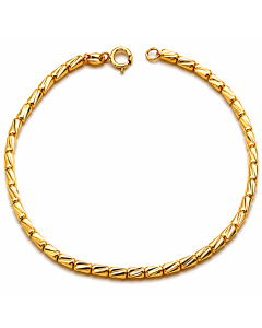 Real Gold Full Textured Roller Cable Bracelet (17 C.M) 4554 BR1905