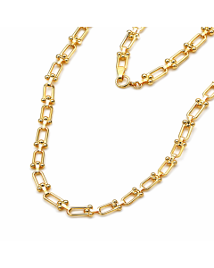 Real Gold GZTF Hardware Solid Textured Chain Necklace 4725 (45 C.M) CH1236