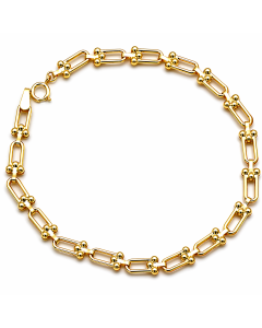 Real Gold GZTF Hardware Solid Textured Chain Bracelet 4725 (17 C.M) BR1637