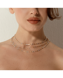 Real Gold GZTF 3 Color Hardware Solid Chain Necklace TC-4566 (40 C.M) CH1248