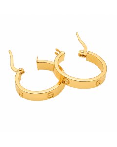 Real Gold Round GZCR Medium Clip Earring Set 5853 E1742