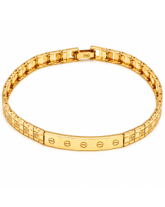 Real Gold GZCR Screw Belt Unisex Bracelet Style 6717 (16 C.M) Design BR1670