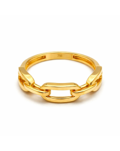 Real Gold Plain Paper Clip Ring 7494 (SIZE 7) R2452