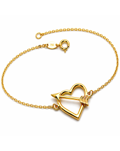 Real Gold Heart with Arrow Bracelet 9650 (17 C.M) BR1875