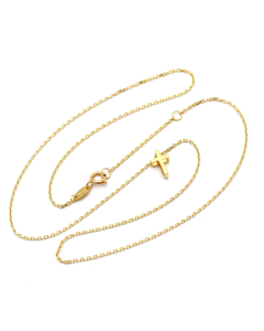 Real Gold 3D Movable Cross Adjustable Size Necklace 5198 /111 N1227 + Free Liquid Lipstick - 18K Gold Jewelry