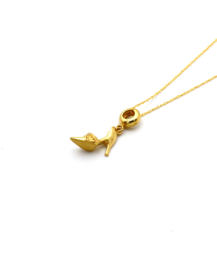 Real Gold Heel Necklace 0591 CWP 1681 - 18K Gold Jewelry