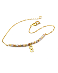Real Gold 3 Color Infinity 4404 Bracelet BR1029 - 18K Gold Jewelry