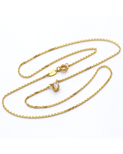 Real Gold Close Back Fixed Stone Necklace 3364 N1302