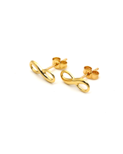 Real Gold Infinity Earring Set 0032 K1188