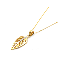Real Gold 2 Color Leaf Necklace GL0642 CWP 1698