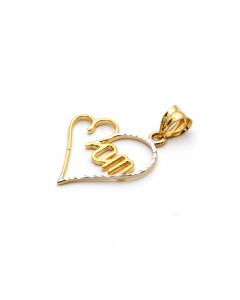 Real Gold 2 Color Mom Heart Pendant GL2497 P 1700