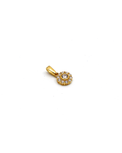 Real Gold Medium Round Stone Pendant 0848 P 1811