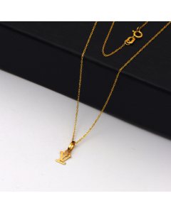 Real Gold LV Small Fine Necklace 0117/2KU CWP 1827