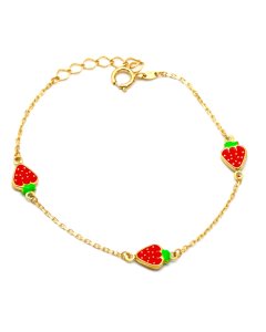Real Gold Strawberry Bracelet 6726 K1235