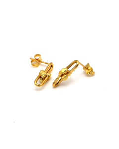 Real Gold GZTF Hardware Stud Hanging Earring Set 6636 E1797