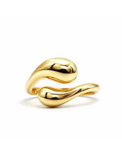 Real Gold Solid Teardrop Ring 0552 (Size 7) R2651