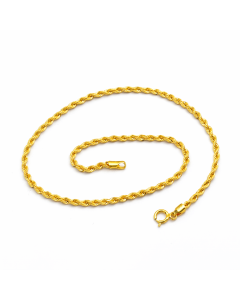 Real Gold Plain Rope Chain Anklet 7130 (25 C.M) A1352