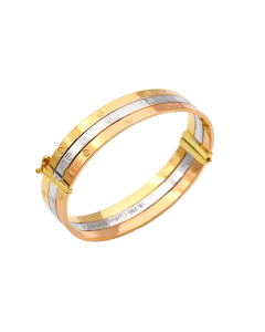 Real Gold Trinity Bangle GZJCT (Size 14) BLZ0079/1 BA1596