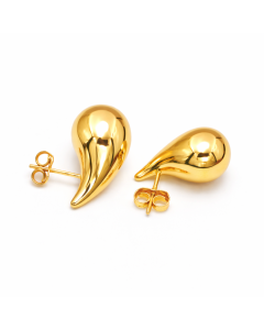Real Gold Extra Large Teardrop Stud Earring Set  - Model 9139 E1944