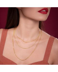 Real Gold Square Wheat 2 MM Chain 3421 (70 C.M) CH1249