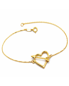 Real Gold Heart with Arrow Bracelet 9650 (17 C.M) BR1875