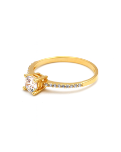 Real Gold Timeless Solitaire Stone Ring 0316 (Size 7) R2784