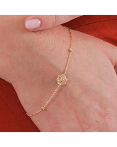 Real Gold Plain Flower Bracelet 0016 BR1448