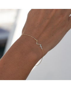 Real Gold Heart Beat Adjustable Size Bracelet 7889 (19 C.M) BR1558