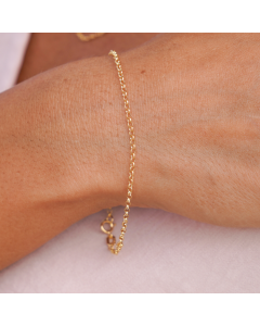 Real Gold Hollow Rolo Bracelet 5724 (17 C.M)  BR1525