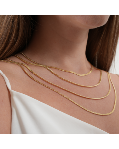 Real Gold Flat Spiga Thick Men Chain 8943 (70 C.M) CH1196