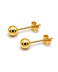 Real Gold Round Ball Stud Earring Set 0004 E1804