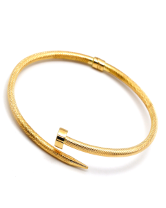 Real Gold GZCR Nail Spiral Textured Bangle 3302 (Size 18 -19) BA1458