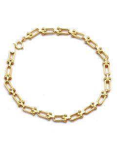 Real Gold GZTF Hardware Solid Textured Chain Bracelet 4725 (17 C.M) BR1637
