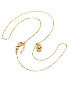 Real Gold Glittering Movable Oval Teardrop Water Drop Necklace - Model 1392 N1431