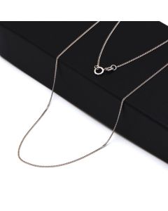 Real White Gold Curb Flat Carpet Chain Necklace 1153 (45 C.M) CH1251