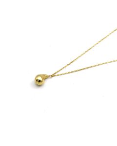 Real Gold Plain Teardrop Necklace (40 cm) 0146-4 N1474