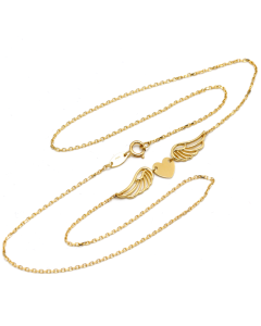 Real Gold Heart Wings Necklace 5307/111 N1351