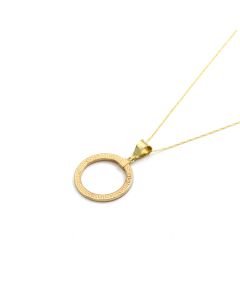 Real Gold Round 2 Side Maze Hoop Necklace - Model 5571 CWP 2007