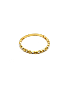 Real Gold 2 Color Plain Bubble Ring 0415 (Size 5) R2170