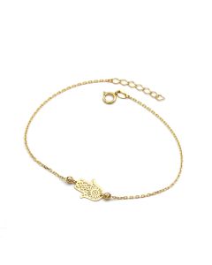 Real Gold Textured Ball Palm Adjustable Size Bracelet - Model 9779 BR1729