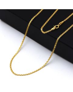 Real Gold Plain Flat Chain Necklace 4565 (40 C.M) CH1264